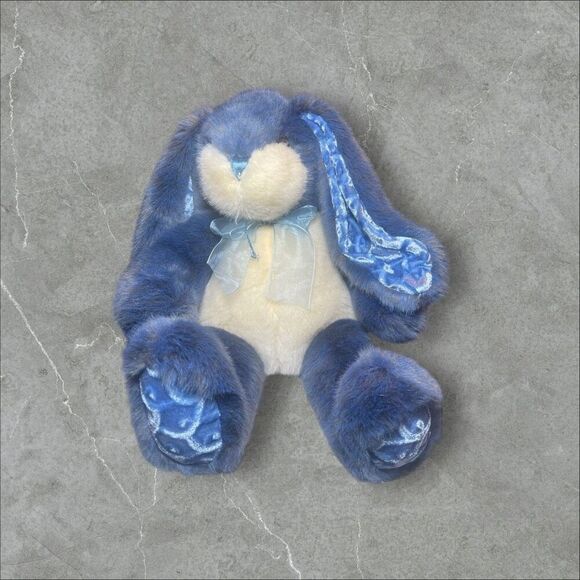 Dan Dee Collector's Choice Kids Blue Velvet Bunny Rabbit Plush Toy - Picture 1 of 16